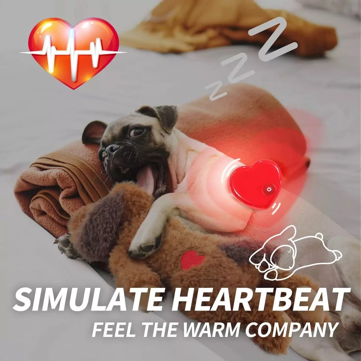 Merkloos Hondenknuffel - Puppyknuffel Met Hartslag - Knuffel Met Hartslag - Antistress Hond - Hondenspeelgoed 3 Merkloos Hondenknuffel - Puppyknuffel Met Hartslag - Knuffel Met Hartslag - Antistress Hond - Hondenspeelgoed - Afbeelding 3