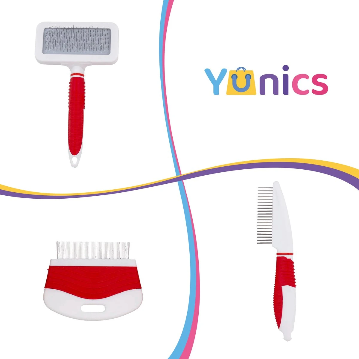 YUNICS® Hondenborstel Set - Hondenkam - Klittenkam – Slicker - Borstelset – Hondenhaar - Haarverzorging - Dierenverzorging - 3 Delig 2 YUNICS® Hondenborstel Set - Hondenkam - Klittenkam – Slicker - Borstelset – Hondenhaar - Haarverzorging - Dierenverzorging - 3 Delig - Afbeelding 2