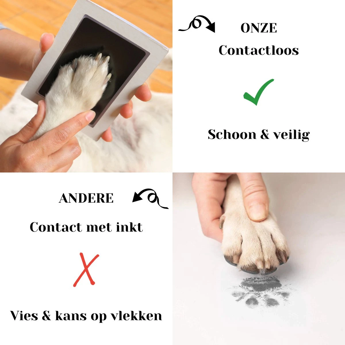 NOVOB® Fotolijst Met Inktafdruk - Pootafdruk Hond - Contactloos - Paw Print - Hondenspeelgoed - Afdruk Huisdier - Cadeau - 23.5 X 29 Cm | Wit 4 NOVOB® Fotolijst Met Inktafdruk - Pootafdruk Hond - Contactloos - Paw Print - Hondenspeelgoed - Afdruk Huisdier - Cadeau - 23.5 X 29 Cm | Wit - Afbeelding 4