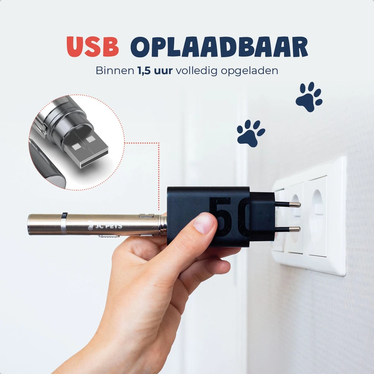 Laserpen - USB Oplaadbaar - Kattenspeeltjes - 7 Verschillende Standen - Laserlampje - RVS Zilver - Laser Pointer 7 Laserpen - USB Oplaadbaar - Kattenspeeltjes - 7 Verschillende Standen - Laserlampje - RVS Zilver - Laser Pointer - Afbeelding 7
