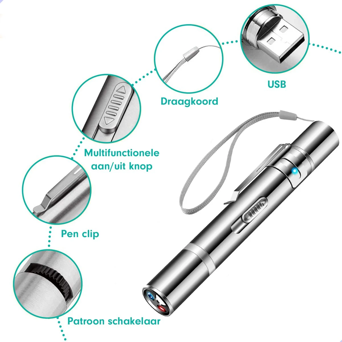 Laserpen - Kattenspeeltjes - Laser - Katten Speelgoed - Kattenspeelgoed - Laserlampje Kat - Speeltjes - Pointer - Lamp - Laserlampje - USB Oplaadbaar 4 Laserpen - Kattenspeeltjes - Laser - Katten Speelgoed - Kattenspeelgoed - Laserlampje Kat - Speeltjes - Pointer - Lamp - Laserlampje - USB Oplaadbaar - Afbeelding 4