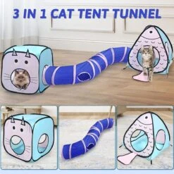 Fuegobird Kattentunnel - Tent+Tunnel 3 In 1 - Blauw/Roze -Hondenbenodigdheden Korting 1200x1200 2071