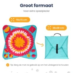 Snuffelmat 70x70cm Inclusief Rubberen Massage Bal & E-book - Speelmat Hond - Denkspel Hond - Puppy Speelgoed - Anti Schrok Mat - Honden Snoepjes - Cadeau Tip -Hondenbenodigdheden Korting 1200x1200 2077