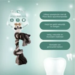 Floss Boss Flostouw – Zeer Stevig En Veilig Hondenspeelgoed – Hondentouw Van Gerecycled Katoen – Grijs Trektouw – 30cm - 135g – 2 Knopen -Hondenbenodigdheden Korting 1200x1200 2378