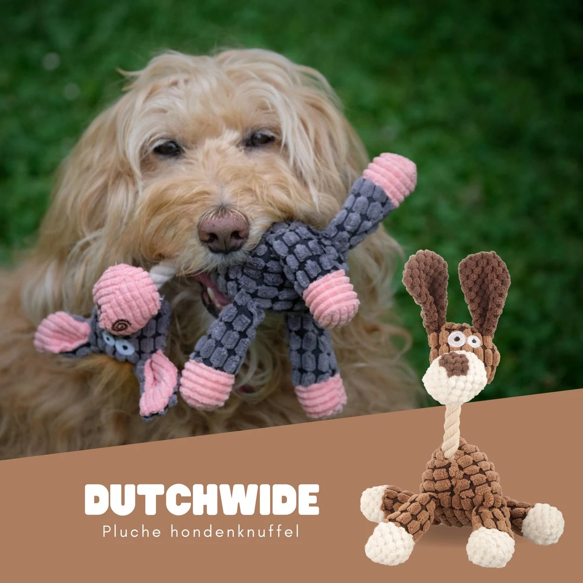 Dutchwide Honden - Knuffel - Met Piep - Extra Sterk - Speelgoed - Pluche - Hondenknuffel - Intelligentie 6 Dutchwide Honden - Knuffel - Met Piep - Extra Sterk - Speelgoed - Pluche - Hondenknuffel - Intelligentie - Afbeelding 6