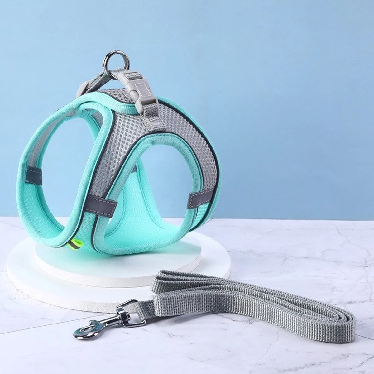 Hondentuigje Voor Kleine Puppy's & Kleine Honden - Blauw - Maat M 1 Hondentuigje Voor Kleine Puppy's & Kleine Honden - Blauw - Maat M