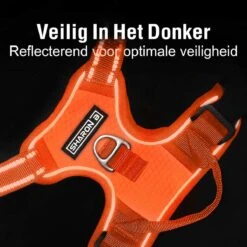 Sharon B - Hondentuigje - Voor Middelgrote Honden - Oranje - Maat M - No Pull - Anti Trek - Reflecterend - Hoeft Niet Over Het Hoofd Aangetrokken Te Worden -Hondenbenodigdheden Korting 1200x1200 2512