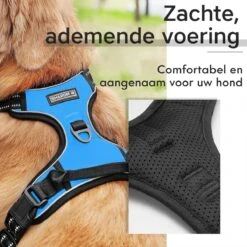 Sharon B - Hondentuigje - Voor Middelgrote Honden - Blauw - Maat M - No Pull Harnas - Anti Trek - Reflecterend - Hoeft Niet Over Het Hoofd Aangetrokken Te Worden -Hondenbenodigdheden Korting 1200x1200 2519