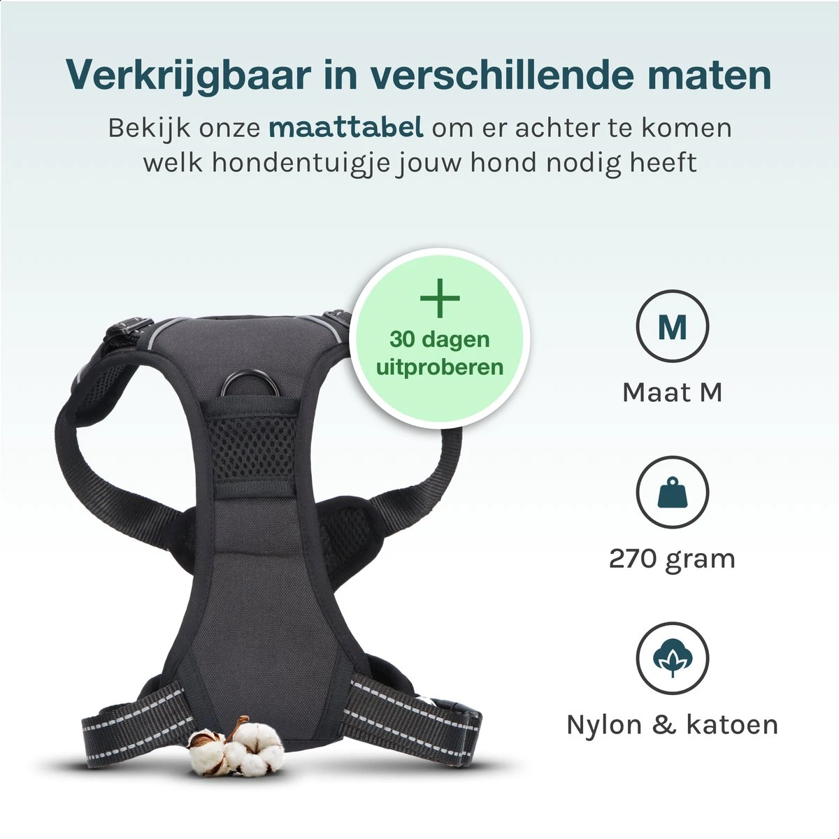 Hondentuigje Medium – Hondenharnas - Anti Trek Tuig Hond – Y Tuig – Reflecterend – Zwart – Maat M 6 Hondentuigje Medium – Hondenharnas - Anti Trek Tuig Hond – Y Tuig – Reflecterend – Zwart – Maat M - Afbeelding 6