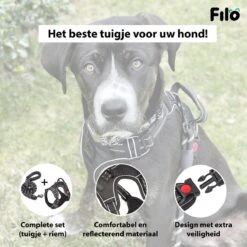Filo Anti Trek Hondentuig L Met Hondenriem - Y Tuig Hond - Easy Walk Hondenharnas Large + Hondenlijn - Hondentuigje Verstelbaar - Leiband - Honden Tuigje - Riem -Hondenbenodigdheden Korting 1200x1200 2546
