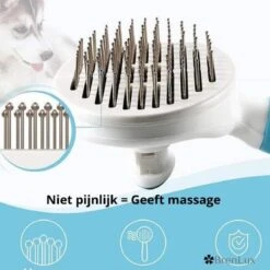 Merkloos Dierenborstel - Haarborstel Huisdieren - Borstel Voor Vacht Huisdier - Borstel Kat - Borstel Hond - Makkelijk Haar Verwijderen Met één Klik - Inclusief Speeltje - Kam Huisdier - Vachtverzorging - Massage -Hondenbenodigdheden Korting 1200x1200 256