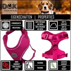 DDOXX Hondenharnas, Reflecterend, Verstelbaar, Breakaway | Borstharnas Voor Klein, Middelgroot | Hondenharnas Hond Kat Puppy Auto | Kattenharnas Puppy Harnas | Roze Roze, S -Hondenbenodigdheden Korting 1200x1200 2573