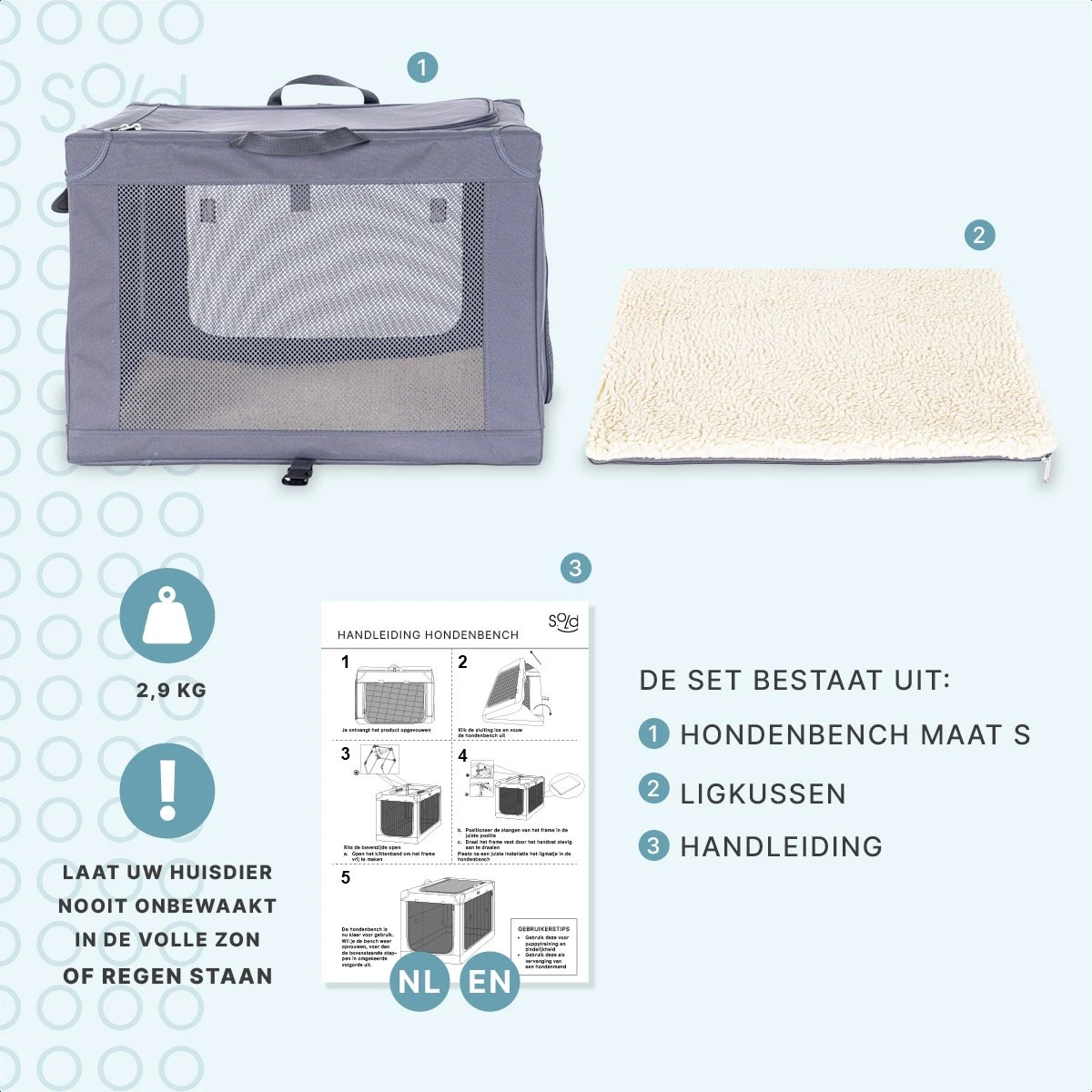 Hondenbench Opvouwbaar - Autobench Hond - Reisbench - Transportbox - Max Gewicht Hond 12 Kg - Grijs - 61x46x43 Cm 7 Hondenbench Opvouwbaar - Autobench Hond - Reisbench - Transportbox - Max Gewicht Hond 12 Kg - Grijs - 61x46x43 Cm - Afbeelding 7