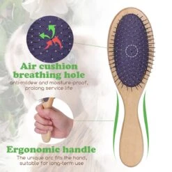 Merkloos Nobleza Dierenborstel - Hondenborstel - Kattenborstel - Tweezijdig - Dubbelzijdig - Hout - Maat L -Hondenbenodigdheden Korting 1200x1200 321