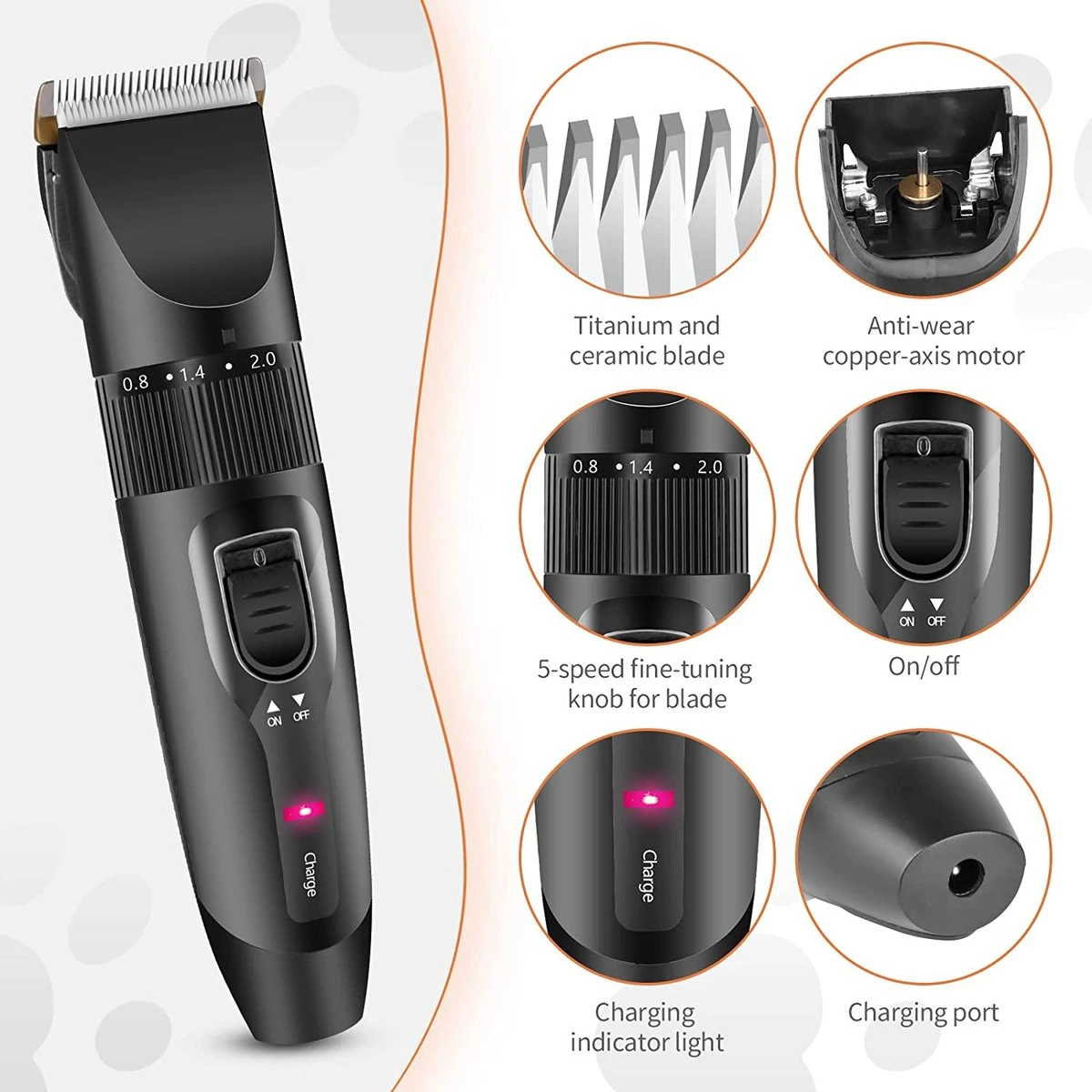 Merkloos Hondentondeuse, Hundeschermaschine / Dog Clippers - Dierenhaartrimmer, Hondentondeuse Kit Hond Verzorging 2 Merkloos Hondentondeuse, Hundeschermaschine / Dog Clippers - Dierenhaartrimmer, Hondentondeuse Kit Hond Verzorging - Afbeelding 2