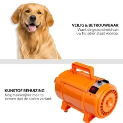 Krachtige Hondenföhn/ Waterblazer Met Draaiknop Om Overtollig Water En Stof Snel Uit De Vacht Te Blazen | Verstelbare Vermogen Standen (500W Tot 2200W) En Verstelbare Temperatuur - Type B Oranje -Hondenbenodigdheden Korting 1200x1200 376