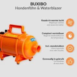 Krachtige Hondenföhn/ Waterblazer Met Draaiknop Om Overtollig Water En Stof Snel Uit De Vacht Te Blazen | Verstelbare Vermogen Standen (500W Tot 2200W) En Verstelbare Temperatuur - Type B Oranje -Hondenbenodigdheden Korting 1200x1200 378