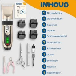 Pawwy Dieren Tondeuse Set Draadloos Voor Honden En Katten – Voor Dikke Vacht - Hondentondeuse – Hondentrimmer - Scheerapparaat - Goud -Hondenbenodigdheden Korting 1200x1200 385