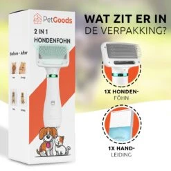 PetGoods 2-in-1 Hondenföhn – Föhn & Borstel - Honden & Katten - Low Noise -Hondenbenodigdheden Korting 1200x1200 395