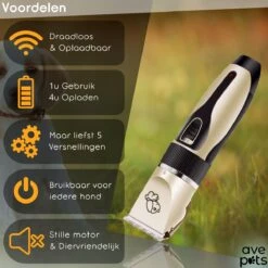 AVE Pets® Complete Hondentondeuse Set - Draadloos Tondeuse - Scheerapparaat Voor Je Hond Of Kat - Huisdier Trimmer - Professionele Dierentondeuse - Dieren Verzorging -Hondenbenodigdheden Korting 1200x1200 408
