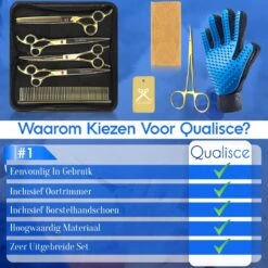 Scharenset Hond - 8-Delige Scharenset - Hondenschaar - Trimset - Trimschaar Voor Honden - Huisdier Knipset - Effileerschaar Hond - Goud -Hondenbenodigdheden Korting 1200x1200 451