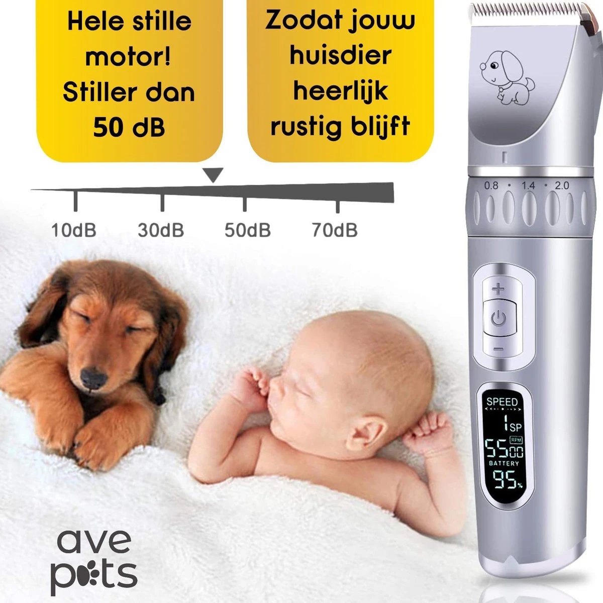 AVE Pets® Volledige Hondentondeuse Set Met Display - Draadloos Tondeuse - Scheerapparaat Voor Je Hond Of Kat - Huisdier Trimmer - Dierentondeuse - Dieren Verzorging 6 AVE Pets® Volledige Hondentondeuse Set Met Display - Draadloos Tondeuse - Scheerapparaat Voor Je Hond Of Kat - Huisdier Trimmer - Dierentondeuse - Dieren Verzorging - Afbeelding 6