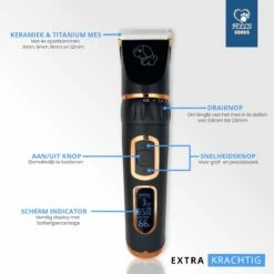 YE™ Professionele Dieren/honden Tondeuse Set Extra Krachtig - Honden Trimmer - Lang Of Kortharige Huisdieren Katten & Honden - Draadloos - Weinig Geluid -Hondenbenodigdheden Korting 1200x1200 473