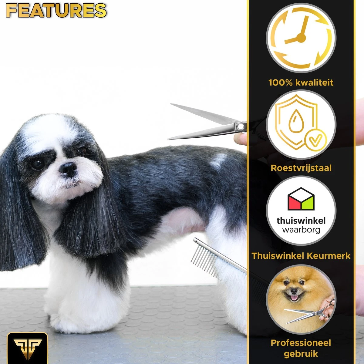 Toivo Schaar Voor Dieren - Zilver - Effileerscharen - Honden Scharenset - Dierenschaar - Set 5 Stuks - Trimscharen - Trimset - Uitdunschaar Hond - Schaar Honden 2 Toivo Schaar Voor Dieren - Zilver - Effileerscharen - Honden Scharenset - Dierenschaar - Set 5 Stuks - Trimscharen - Trimset - Uitdunschaar Hond - Schaar Honden - Afbeelding 2