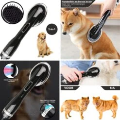 RoiPets® Hondenfohn 2 In 1 – 1000W - Honden Droger – Met Borstel - Waterblazer - Haar Verzorging - Honden Borstel Zwart - Honden/Katten/Dieren -Hondenbenodigdheden Korting 1200x1200 516
