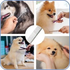 TwinQ Vachtverzorgingsset Hond/kat - Professionele 2-zijdige Ondervacht Kam - Klittenkam Voor Honden En Katten - Verwijderd Klitten En Voorkomt Haaruitval - Incl. Vlooienkam En Tandenborstel -Hondenbenodigdheden Korting 1200x1200 584