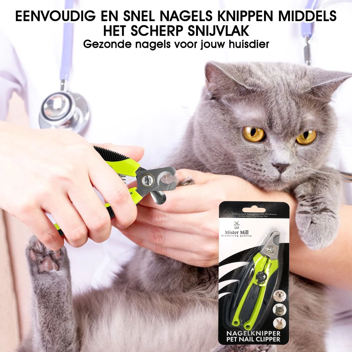 Mister Mill Professionele Nagelknipper Hond En Kat - Nageltang - Nagelschaar Konijn, Cavia En Andere Dieren 12 Mister Mill Professionele Nagelknipper Hond En Kat - Nageltang - Nagelschaar Konijn, Cavia En Andere Dieren - Afbeelding 12