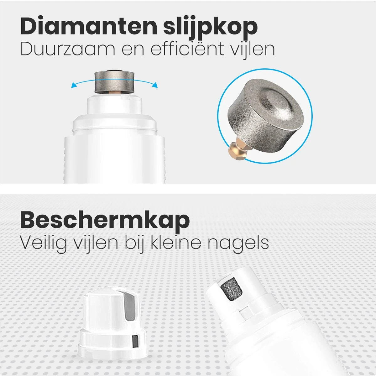 Auronic Elektrische Nagelvijl - Voor Dieren - Oplaadbaar - Draadloos - Diamant Vijlkop - Hond/Katten - Wit 8 Auronic Elektrische Nagelvijl - Voor Dieren - Oplaadbaar - Draadloos - Diamant Vijlkop - Hond/Katten - Wit - Afbeelding 8