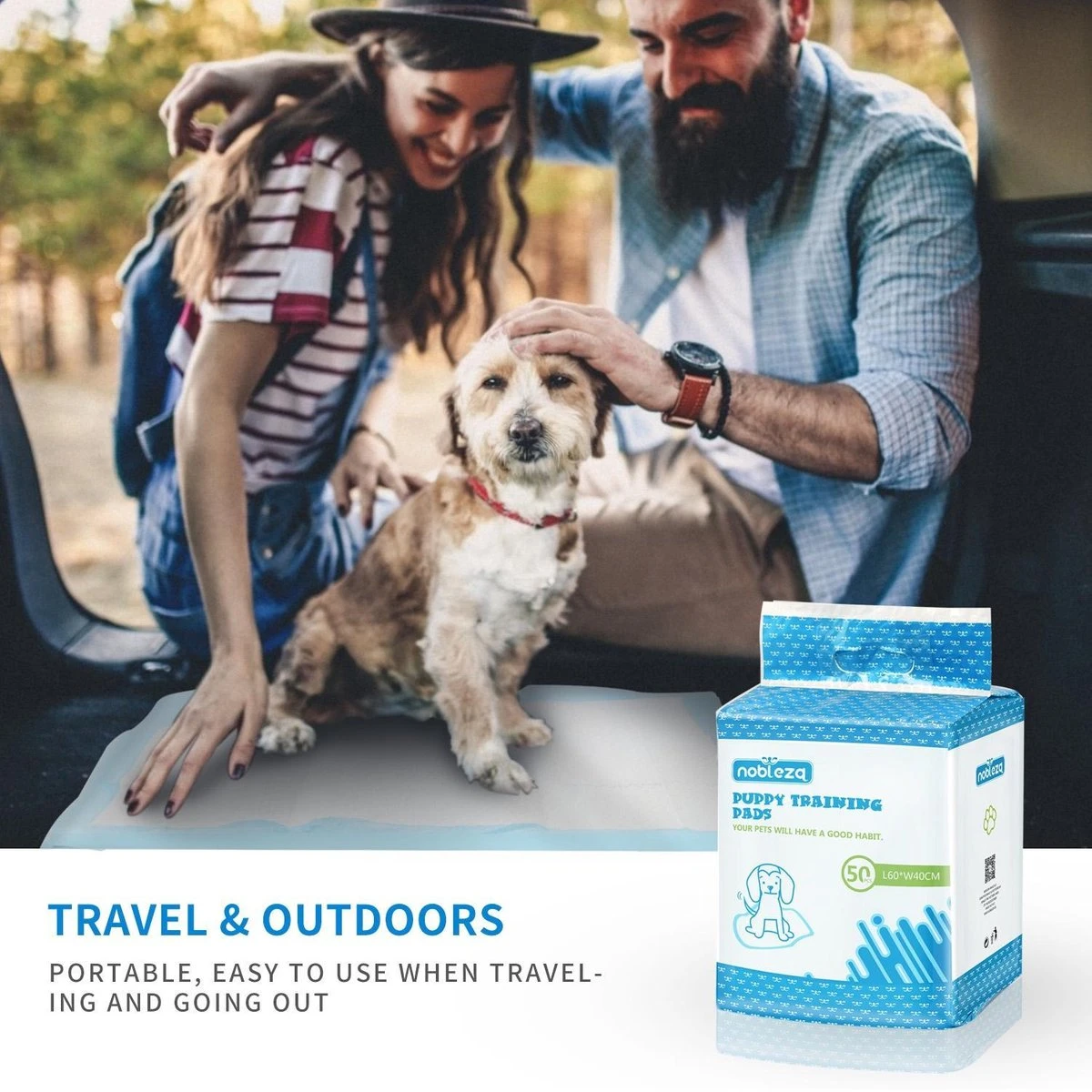 Nobleza 48DHD - Puppy Training Pads - 60 X 40 Cm - Zindelijkheidstraining - 50 Stuks 5 Nobleza 48DHD - Puppy Training Pads - 60 X 40 Cm - Zindelijkheidstraining - 50 Stuks - Afbeelding 5