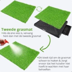 AWEMOZ Hondentoilet Kunstgras - Met 2 Matten En Opvangbak - 64x52x7,5cm - Puppy Pads - Zindelijkheidstraining Hond - Training Pads - Indoor / Outdoor Honden Toilet -Hondenbenodigdheden Korting 1200x1200 854