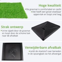 AWEMOZ Hondentoilet Kunstgras - Met 2 Matten En Opvangbak - 64x52x7,5cm - Puppy Pads - Zindelijkheidstraining Hond - Training Pads - Indoor / Outdoor Honden Toilet -Hondenbenodigdheden Korting 1200x1200 855