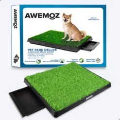 AWEMOZ Hondentoilet Kunstgras - Met 2 Matten En Opvangbak - 64x52x7,5cm - Puppy Pads - Zindelijkheidstraining Hond - Training Pads - Indoor / Outdoor Honden Toilet -Hondenbenodigdheden Korting 1200x1200 860