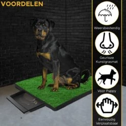 Toivo HondenToilet Kunstgras - Zwart - Geurafstotend - 62 X 49 X 6.6 CM - Honden Wc Outdoor - Zindelijkheidstraining Hond - Puppy Pads - Dierentoilet -Hondenbenodigdheden Korting 1200x1200 876