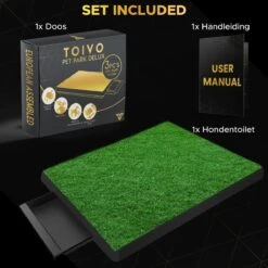 Toivo HondenToilet Kunstgras - Zwart - Geurafstotend - 62 X 49 X 6.6 CM - Honden Wc Outdoor - Zindelijkheidstraining Hond - Puppy Pads - Dierentoilet -Hondenbenodigdheden Korting 1200x1200 877