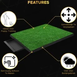 Toivo HondenToilet Kunstgras - Zwart - Geurafstotend - 62 X 49 X 6.6 CM - Honden Wc Outdoor - Zindelijkheidstraining Hond - Puppy Pads - Dierentoilet -Hondenbenodigdheden Korting 1200x1200 878