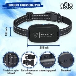 Nola & Coco® Oplaadbare Anti Blafband - 4 Kleuren - Zonder Schok - Waterdichte Diervriendelijke Blaf Halsband - Opvoedingshalsband - Voor Grote En Kleine Honden - Lichte Vibratie En Geluid - 3 Tot 60kg -Hondenbenodigdheden Korting 1200x1200 907