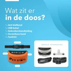 PET DOG® | Anti Blafband Voor Honden | 3 T/m 60 Kg | Oplaadbaar | Anti Blaf Band | Trainingsband | Vibratie En Geluid | Diervriendelijk | Shock Aan/uit Instelbaar -Hondenbenodigdheden Korting 1200x1200 910