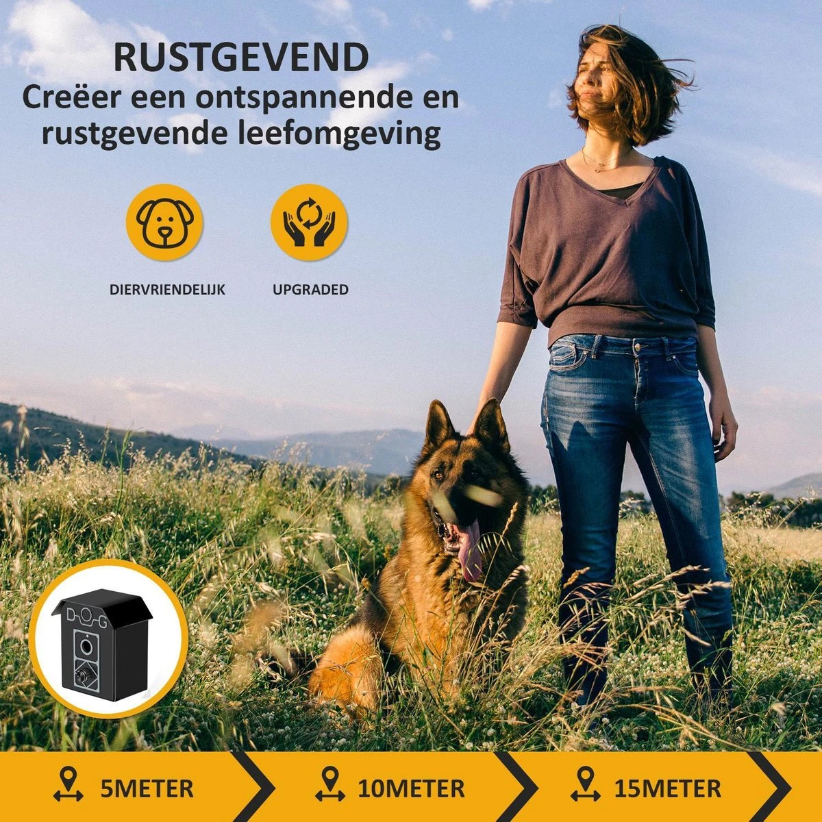Merkloos Barky® Anti Blaf Apparaat Honden Ultrasoon Hondentrainer Incl Batterij - Anti Blafband Alternatief Veilig & Diervriendelijk - Dog Anti Bark Control 4 Merkloos Barky® Anti Blaf Apparaat Honden Ultrasoon Hondentrainer Incl Batterij - Anti Blafband Alternatief Veilig & Diervriendelijk - Dog Anti Bark Control - Afbeelding 4