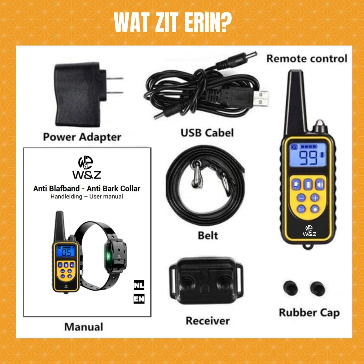 W&Z® Anti Blafband Inclusief Afstandsbediening- 3-60KG - Diervriendelijk - Zonder Schok - Vibratie/Audio/Licht - Anti Blaf Band - Water Bestendig 8 W&Z® Anti Blafband Inclusief Afstandsbediening- 3-60KG - Diervriendelijk - Zonder Schok - Vibratie/Audio/Licht - Anti Blaf Band - Water Bestendig - Afbeelding 8
