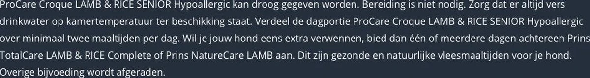 Prins ProCare Croque Lam & Rijst Senior 10 Kg - Hond 8 Prins ProCare Croque Lam & Rijst Senior 10 Kg - Hond - Afbeelding 8