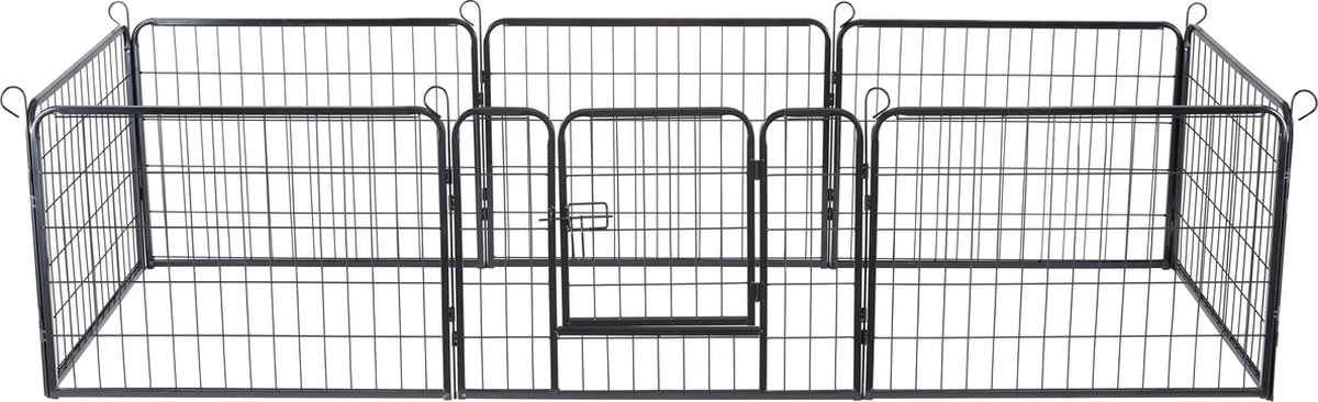ACAZA Hondenren In 8 Panelen - Hondenkennel - Met Deur - 60 Cm Hoogte - Zwart 10 ACAZA Hondenren In 8 Panelen - Hondenkennel - Met Deur - 60 Cm Hoogte - Zwart - Afbeelding 10