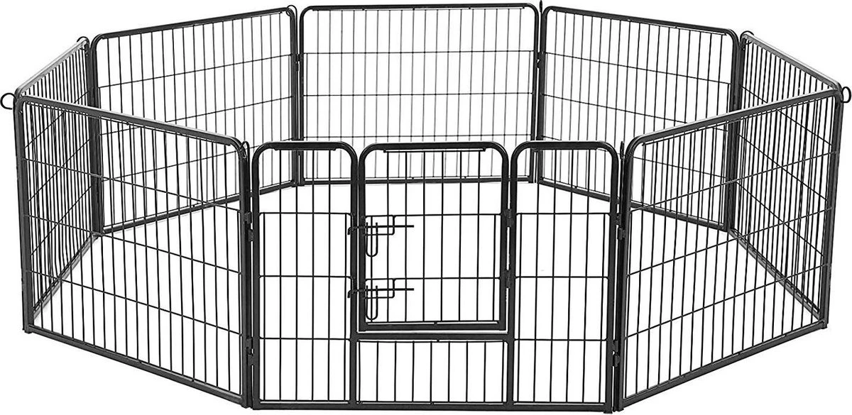 Transformeerbare Hondenren - Dieromheining Van 60 Cm Hoog En 210 Cm Diagonaal - Zwart 3 Transformeerbare Hondenren - Dieromheining Van 60 Cm Hoog En 210 Cm Diagonaal - Zwart - Afbeelding 3