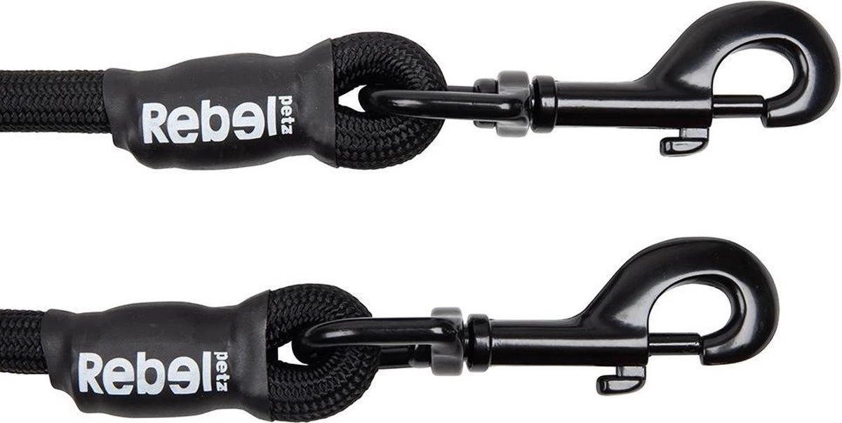 Rebel Petz - Dubbele Verstelbare Hondenriem Voor Twee Honden - Met Draaibare Sluiting En Zacht Handvat - Small En Large - Large (140 Cm Lang, Ø 12 Mm) 2 Rebel Petz - Dubbele Verstelbare Hondenriem Voor Twee Honden - Met Draaibare Sluiting En Zacht Handvat - Small En Large - Large (140 Cm Lang, Ø 12 Mm) - Afbeelding 2