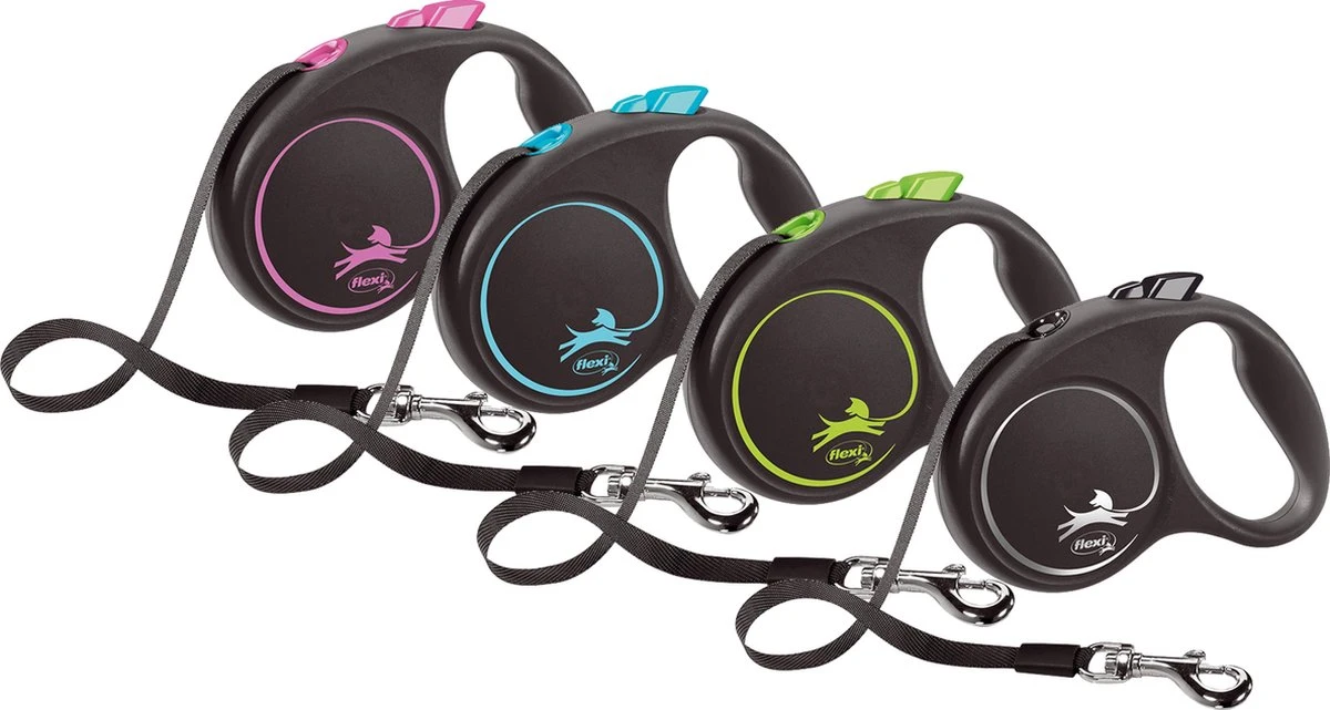 Hondenriem - Looplijn - FLEXI Rollijn BLACK DESIGN TAPE - L - ROZE - 5 Meter 2 Hondenriem - Looplijn - FLEXI Rollijn BLACK DESIGN TAPE - L - ROZE - 5 Meter - Afbeelding 2