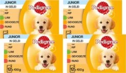 Pedigree Pouch Junior Multipack - Hondenvoer - 4 X 12x100 G -Hondenbenodigdheden Korting 1200x701