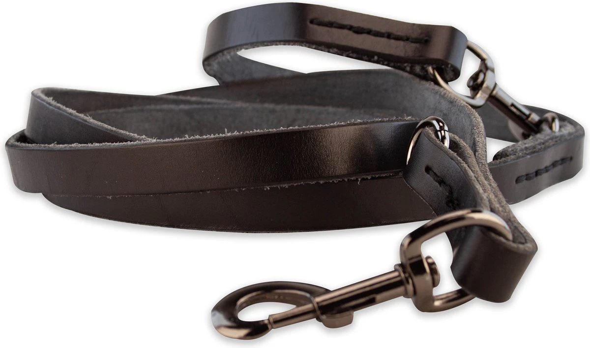 Multifunctionele Hondenriem - 220cm - Volledig Zwart - Leren Hondenriem - 100% Volnerfleer - Hondenriem Leer 5 Multifunctionele Hondenriem - 220cm - Volledig Zwart - Leren Hondenriem - 100% Volnerfleer - Hondenriem Leer - Afbeelding 5